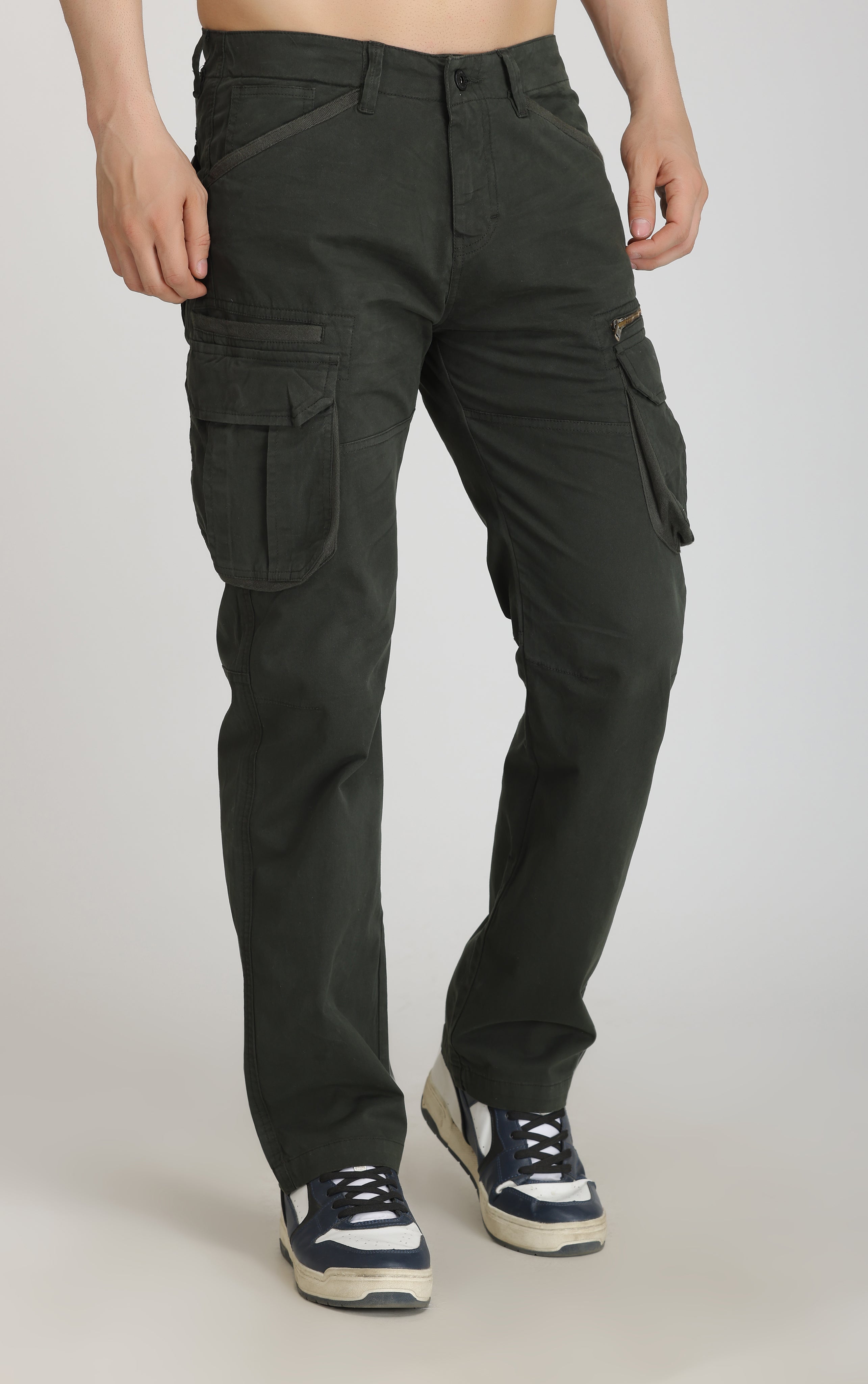 Buy Mens Streetwear 8 Pocket Cargo Pants Olive Green Online in India - Etsy